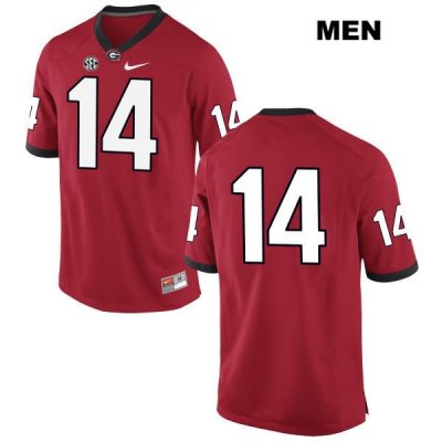 Men's Georgia Bulldogs NCAA #14 Malkom Parrish Nike Stitched Red Authentic No Name College Football Jersey JQS2354EY